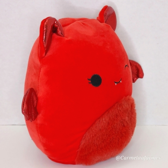 VALENTINE 🦇 FTM Red Sparkly Bat Original Squishmallow by Kelly Toy ☆ NWT ☆ - Picture 6 of 8
